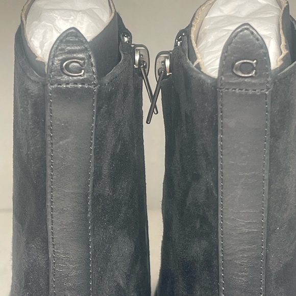 Coach Juliet Velvet Tea Rose Booties Black Womens Size 5 BRAND NEW NO BOX - Picture 6 of 11